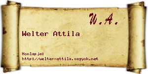 Welter Attila névjegykártya